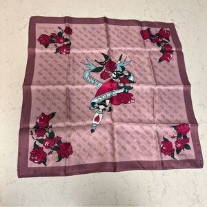 Guess Pink and Red Rose Scarf